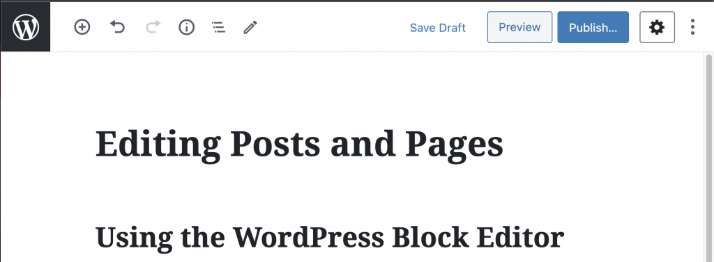 Click the WordPress menu icon at the top left to return to the main Admin screen